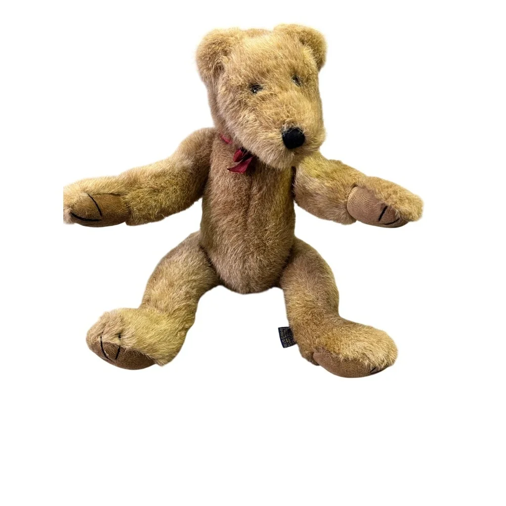 Boyds Collection LTD‎ Plush Teddy Bear Jointed Moveable Limbs Red Ribbon